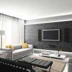 Modern interior. 3D render. Living-room. Exclusive design.